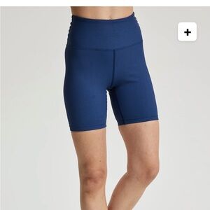 Year of Ours Blue Ribbed Biker Shorts